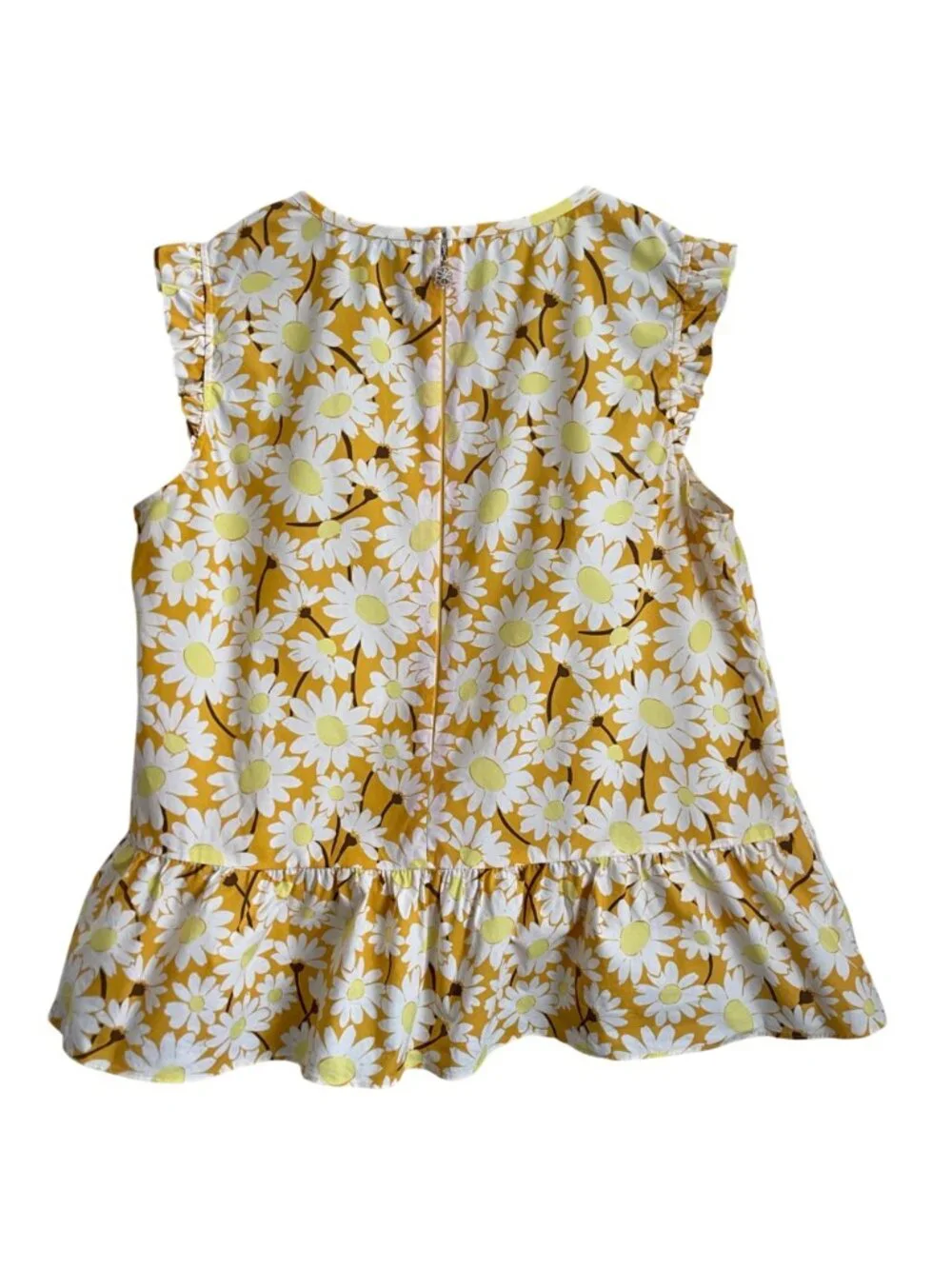 Kate Spade Womens Twee Daisy Peplum Top Size 8 Coquette Cottagecore Floral Retro